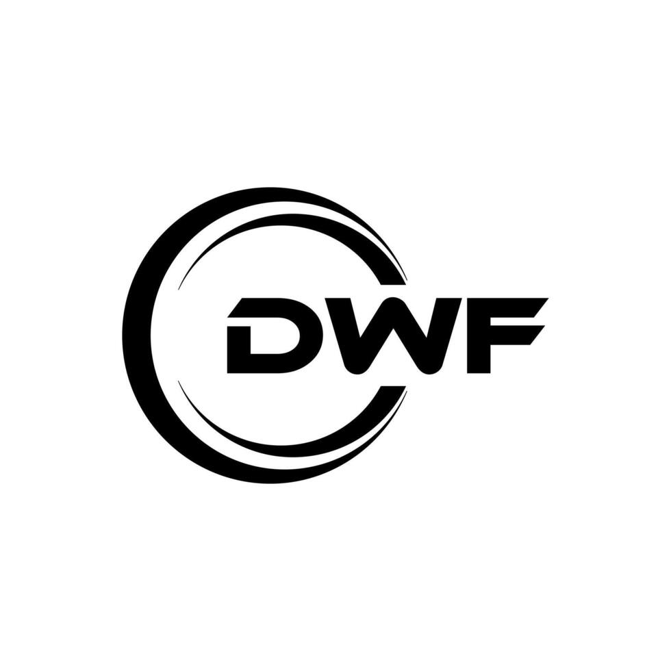 dwf brief logo ontwerp, inspiratie voor een uniek identiteit. modern elegantie en creatief ontwerp. watermerk uw succes met de opvallend deze logo. vector