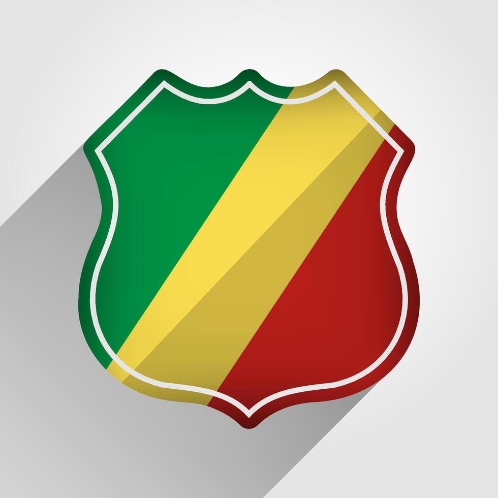 republiek van de Congo vlag weg teken illustratie vector