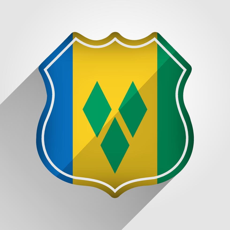 heilige vincent en de grenadines vlag weg teken illustratie vector