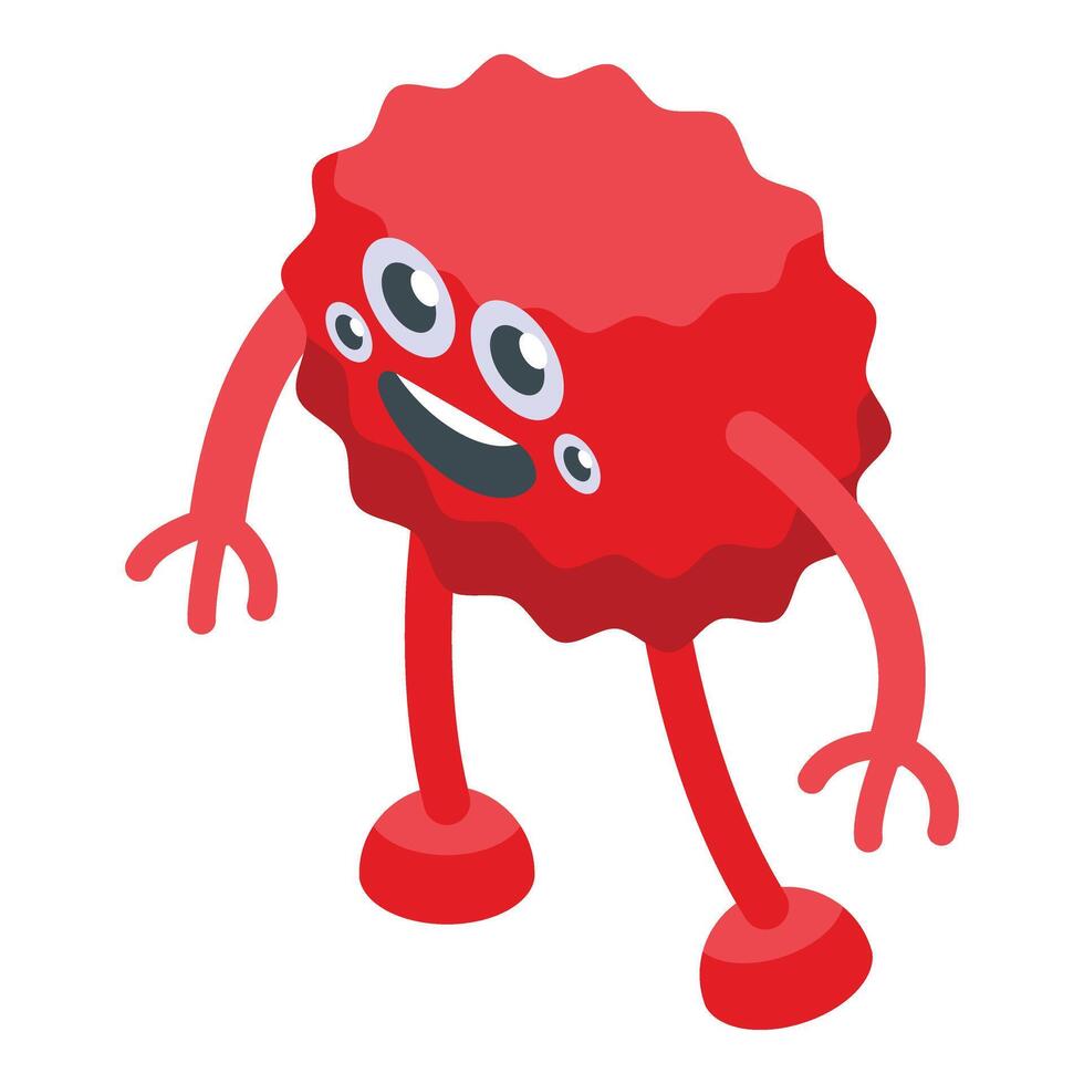 rood monster icoon isometrische vector. trol schattig mascotte vector