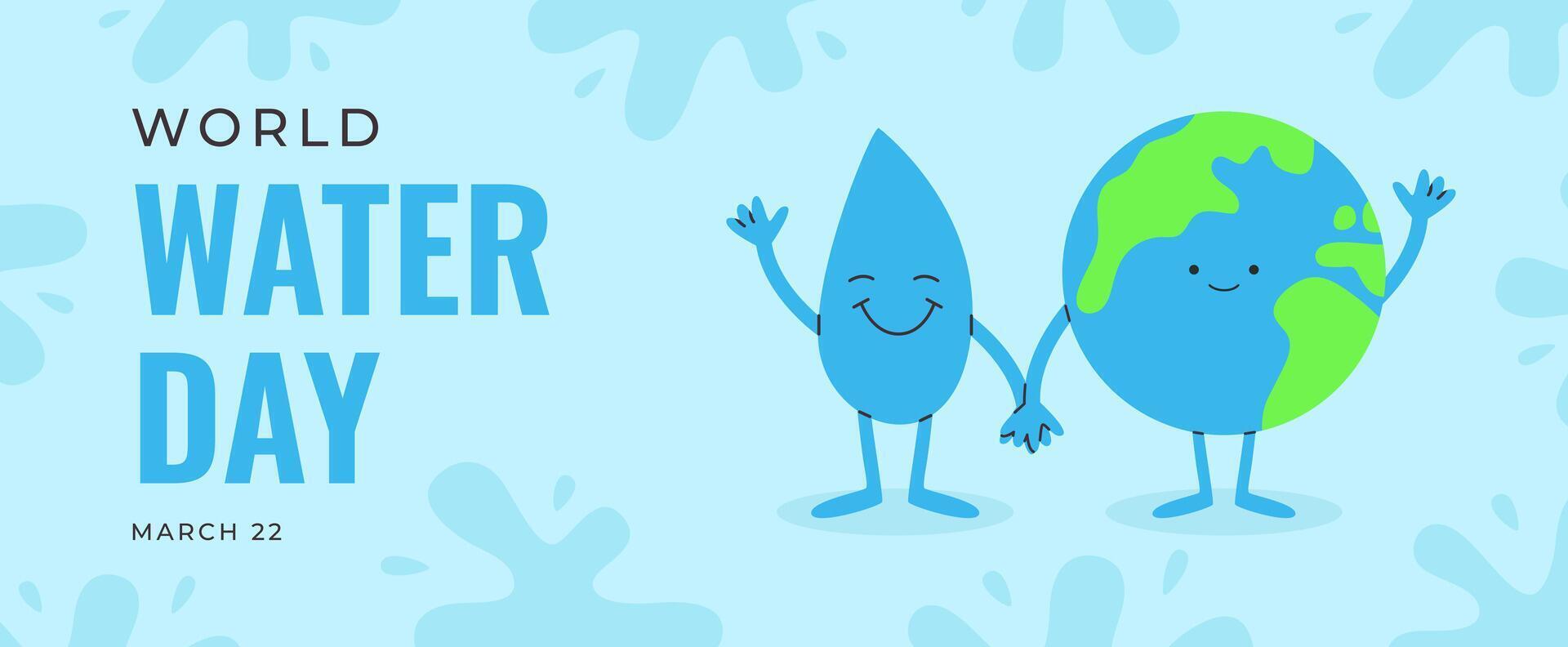 wereld water dag banier vector