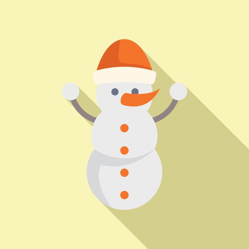 hoed sneeuwman icoon vlak vector. sticker karakter vakantie vector