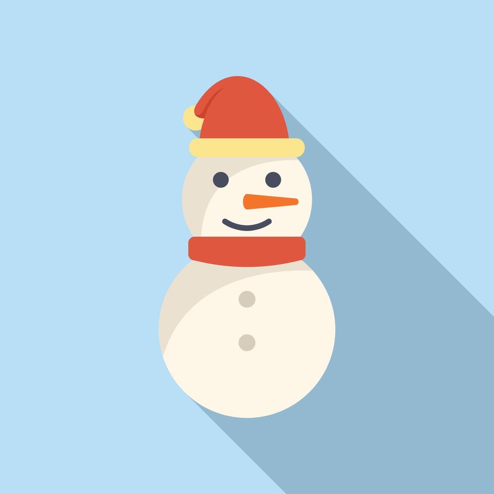 schattig sneeuwman icoon vlak vector. feestelijk viering vector