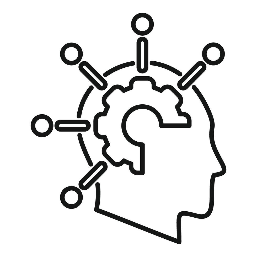 uitrusting hersenen oplossing icoon schets vector. geest pictogram vector