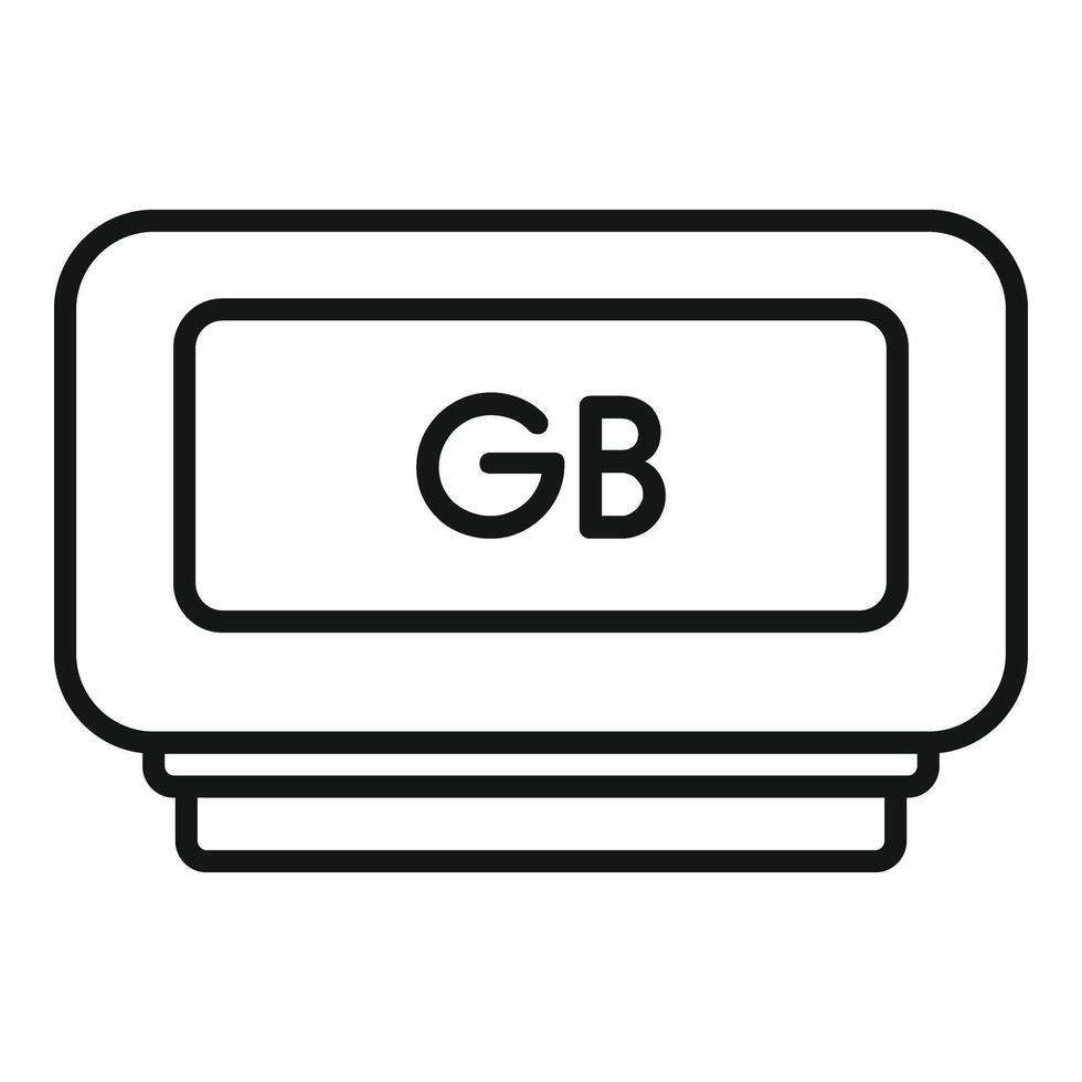 gigabyte gegevens geheugen icoon schets vector. machine apparaat vector