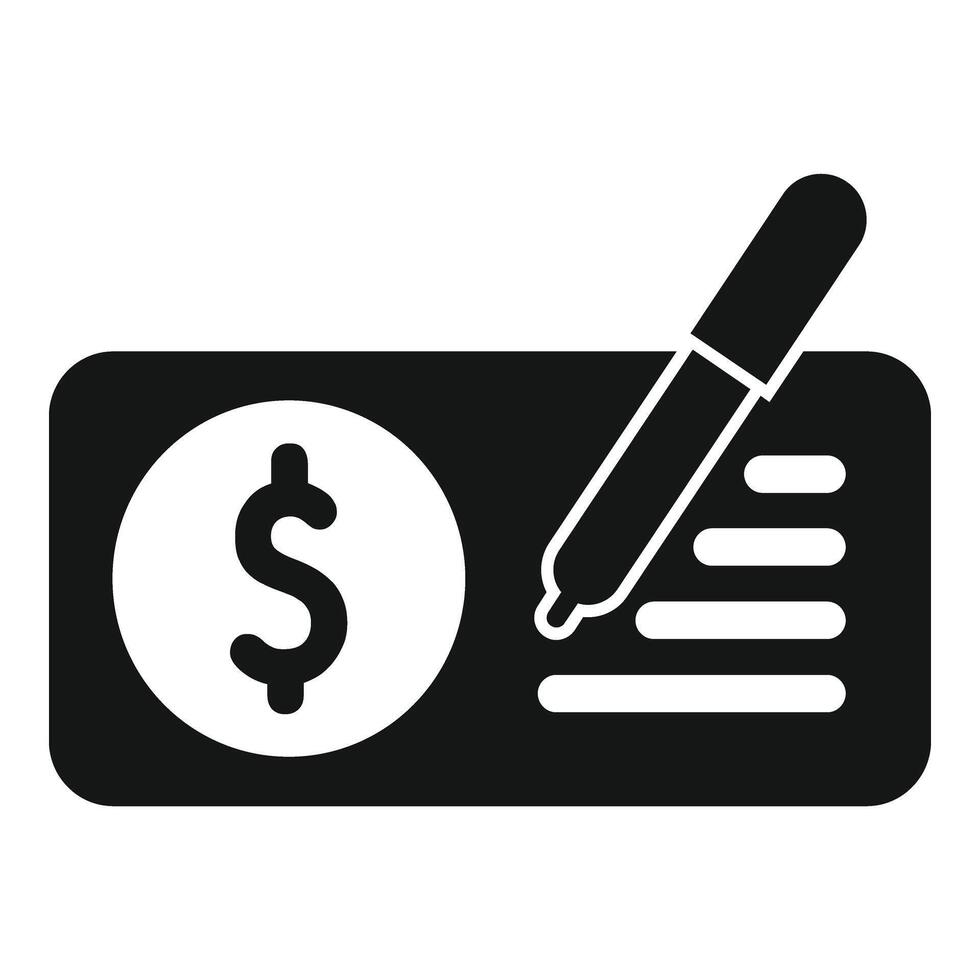 schrijven winst Bill icoon gemakkelijk vector. bedrijf fondsenwerving vector