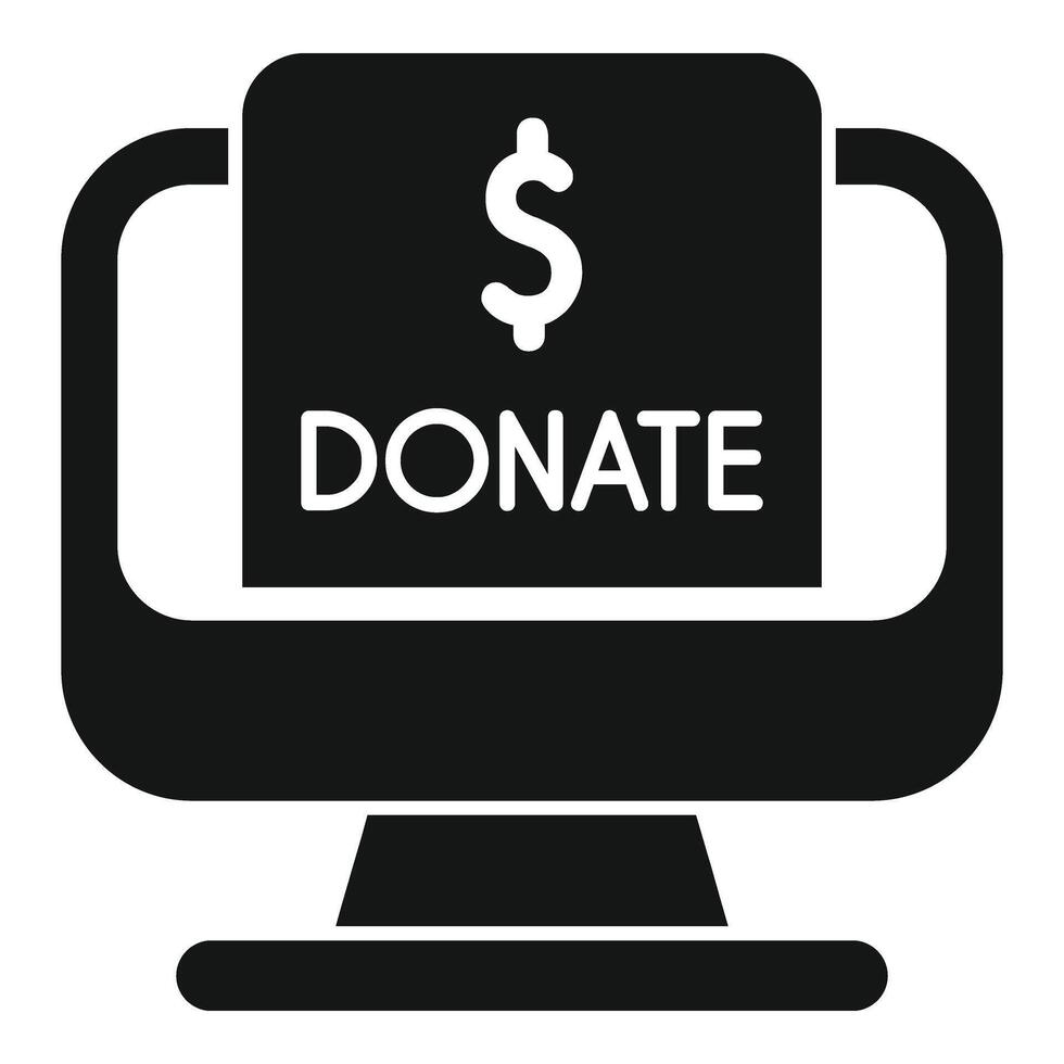 online geld bijdrage icoon gemakkelijk vector. financiën winst hulpbron vector