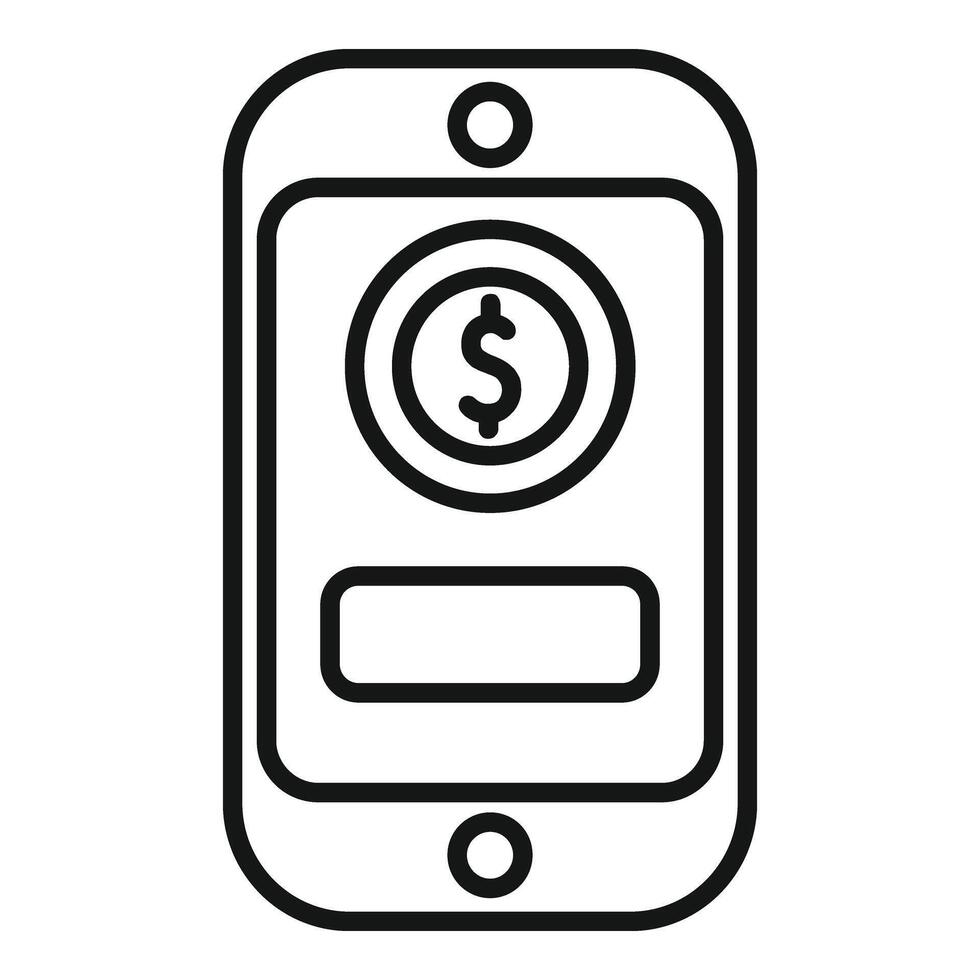 schenken geld met smartphone icoon schets vector. sociaal liefde ondersteuning vector