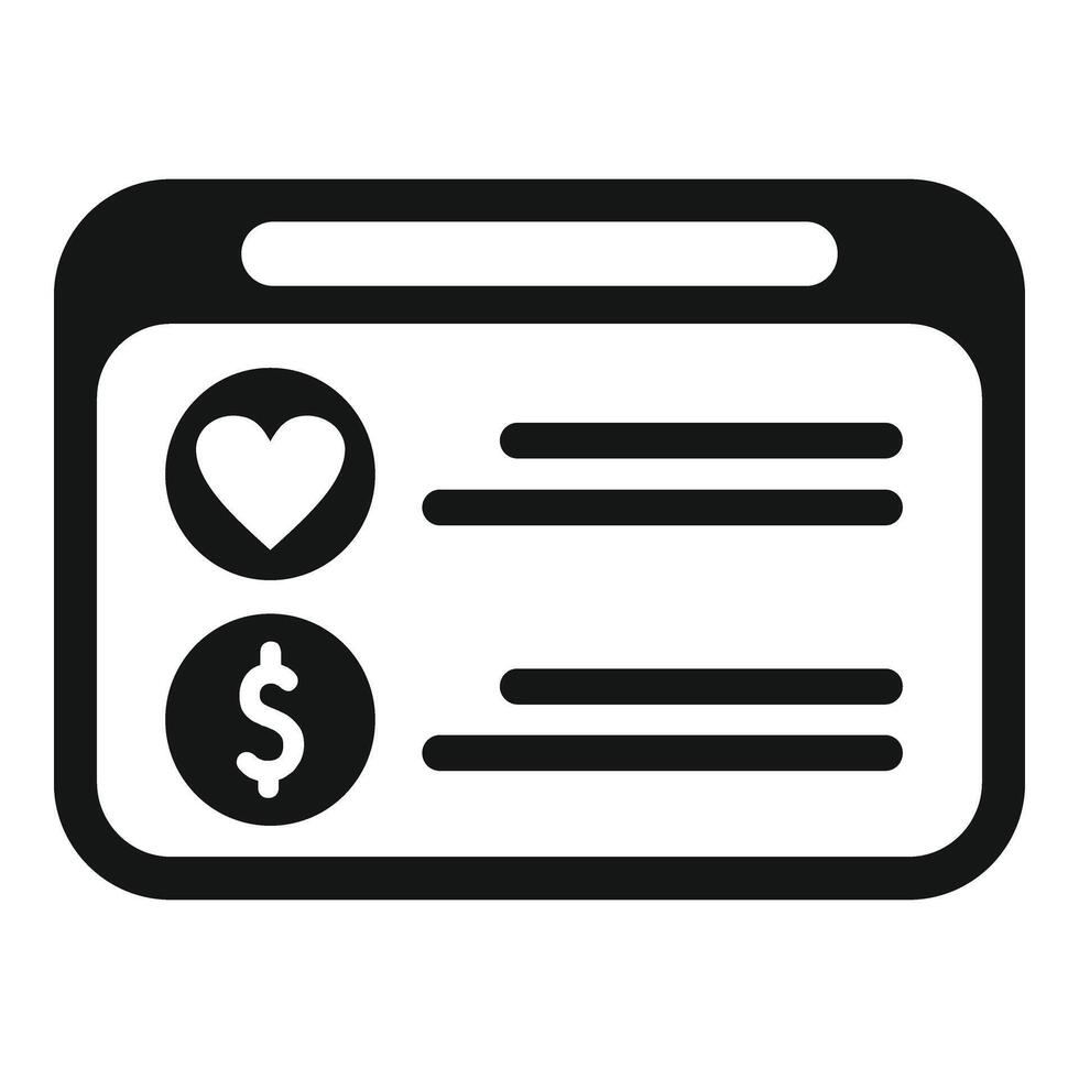 web geld online ondersteuning icoon gemakkelijk vector. zorg fondsenwerving vector