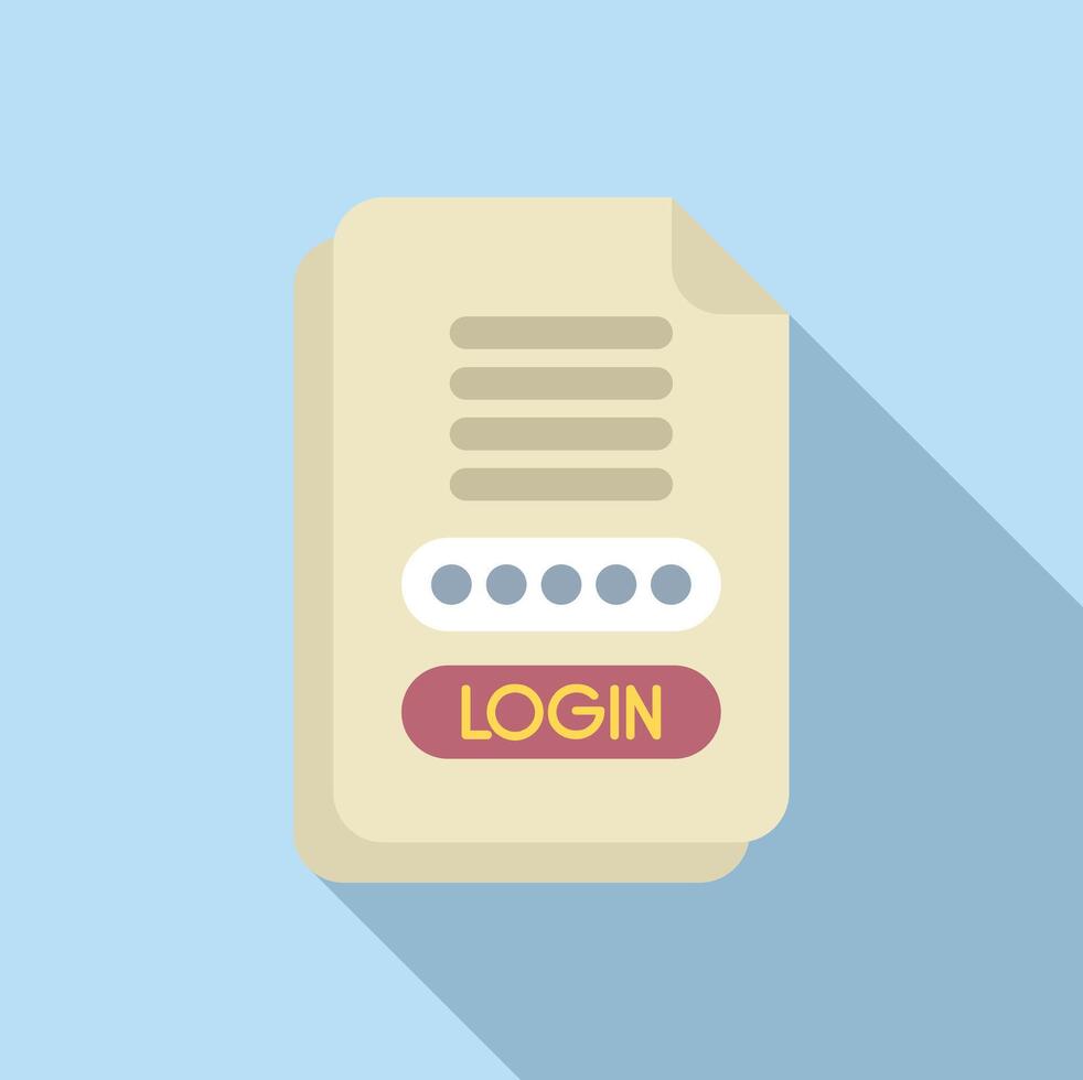 Log in wachtwoord registratie icoon vlak vector. internet aantal het formulier vector