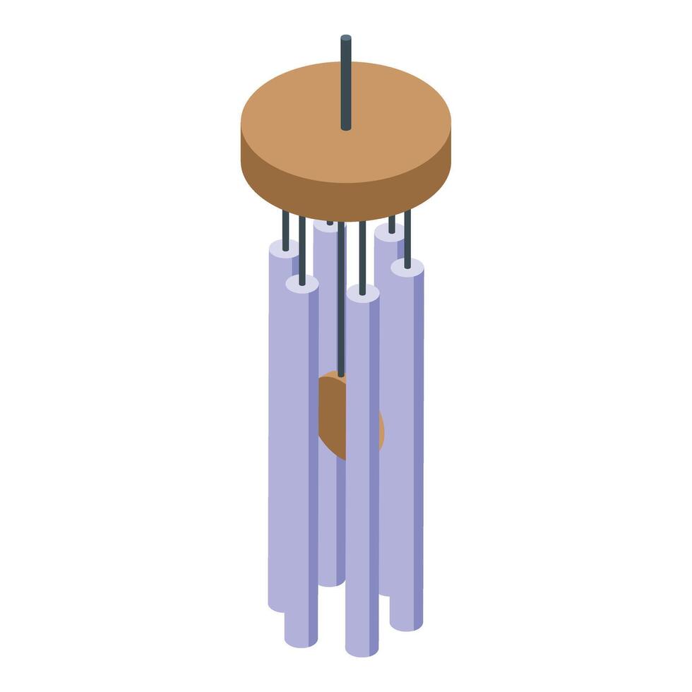 genezing wind klokkenspel icoon isometrische vector. geestelijk meditatie arrangement vector