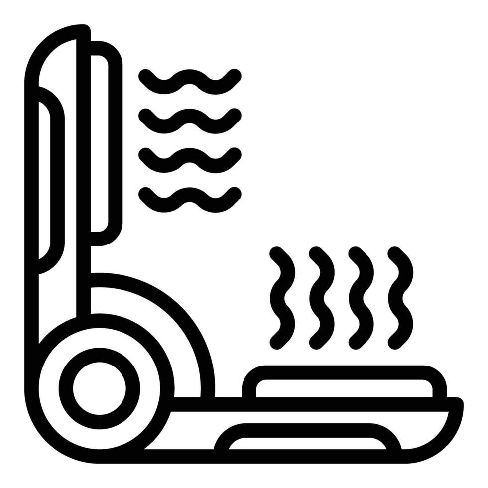 heet haar- stijltang icoon schets vector. curling keratine apparaat vector