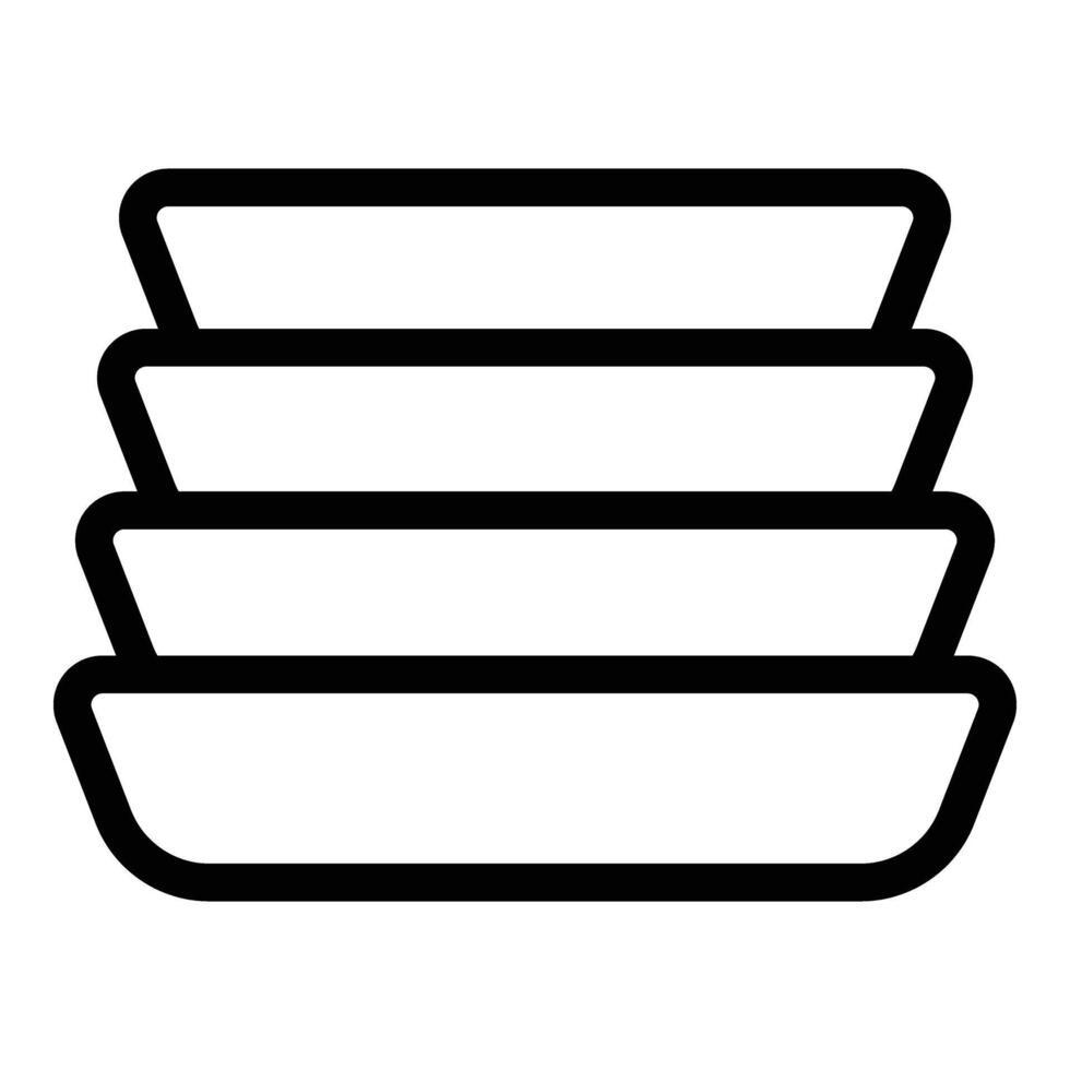borden stack icoon schets vector. aan het eten serviesgoed vector