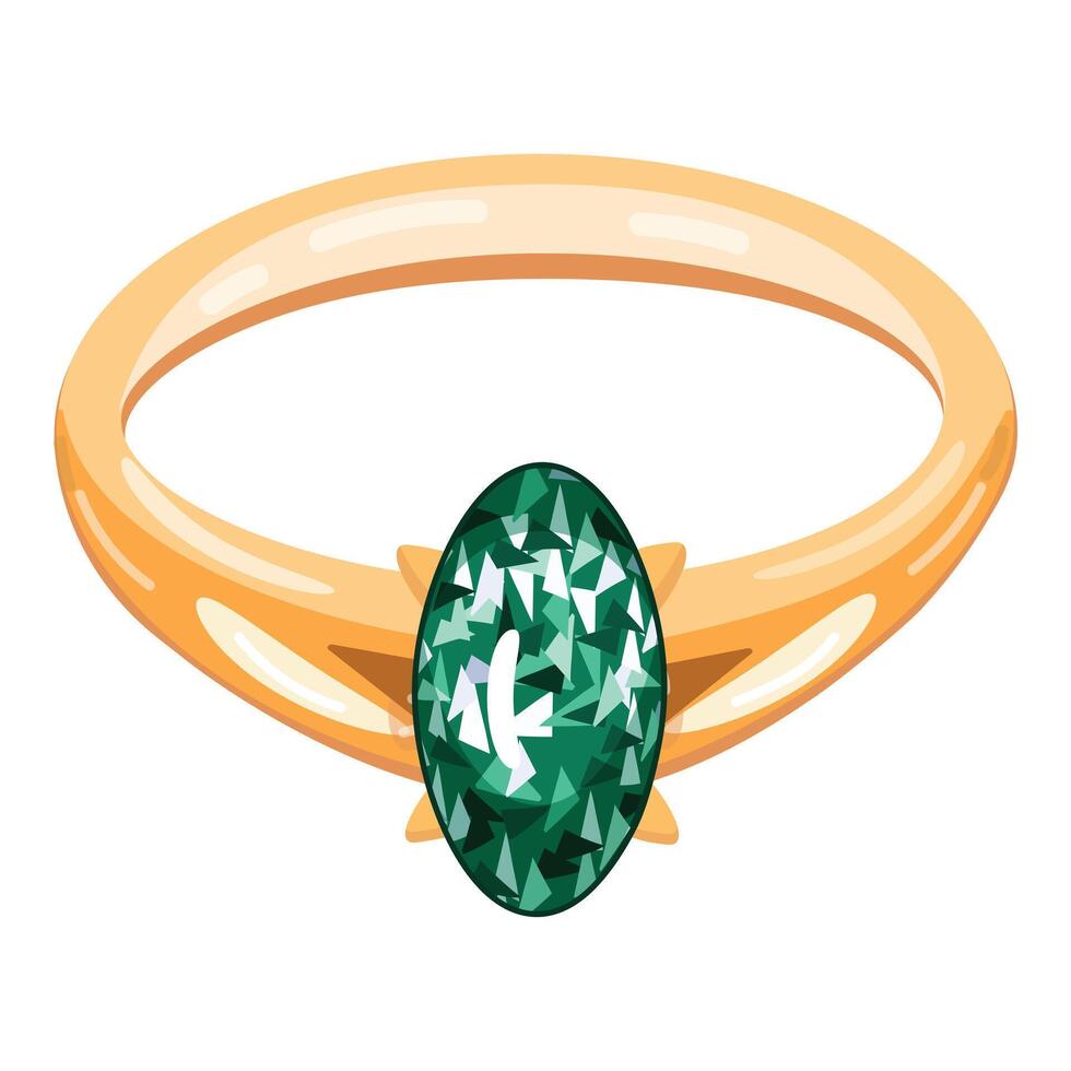 groen edelsteen diamant ring icoon tekenfilm vector. dame steen vector