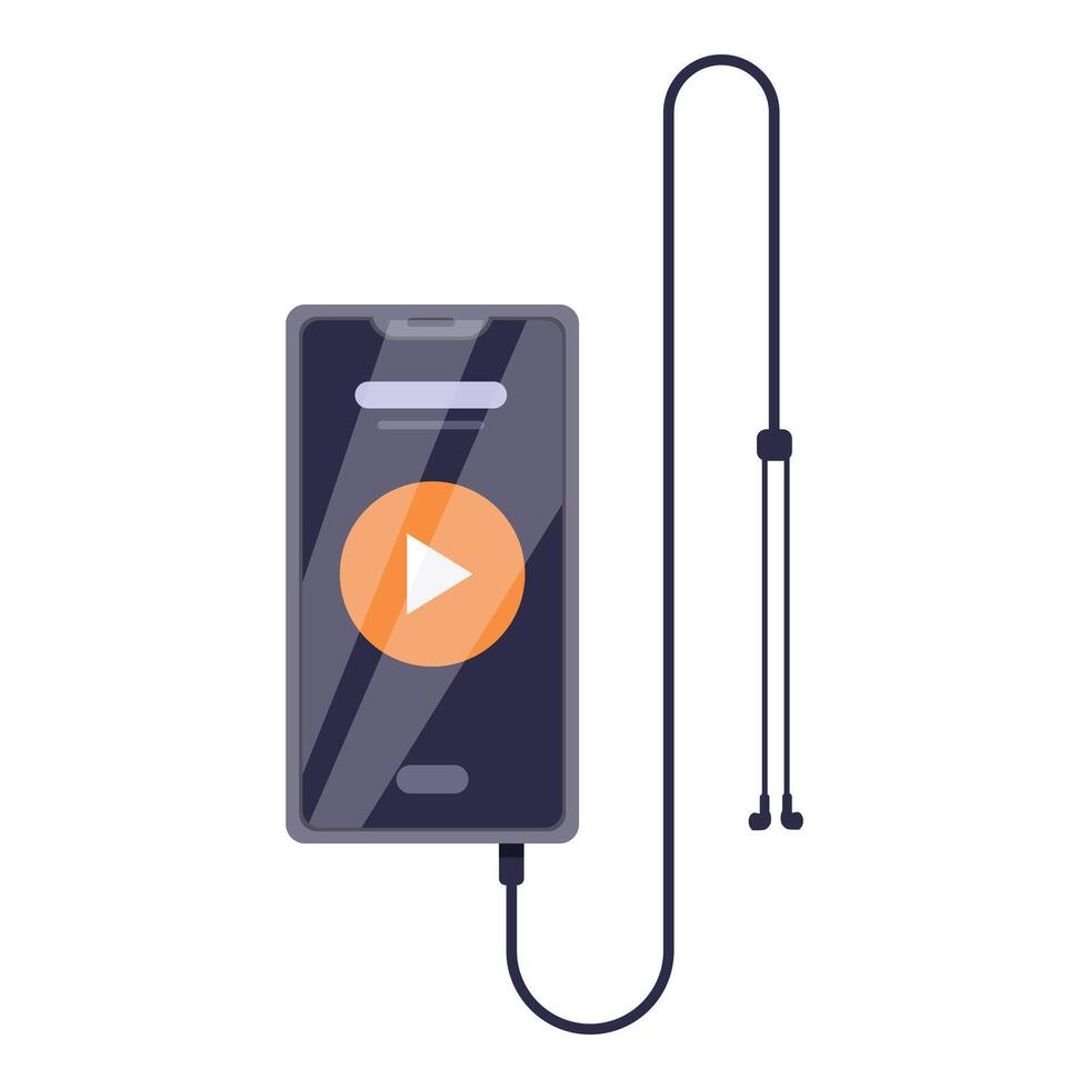 smartphone muziek- speler icoon tekenfilm vector. rennen accessoires vector