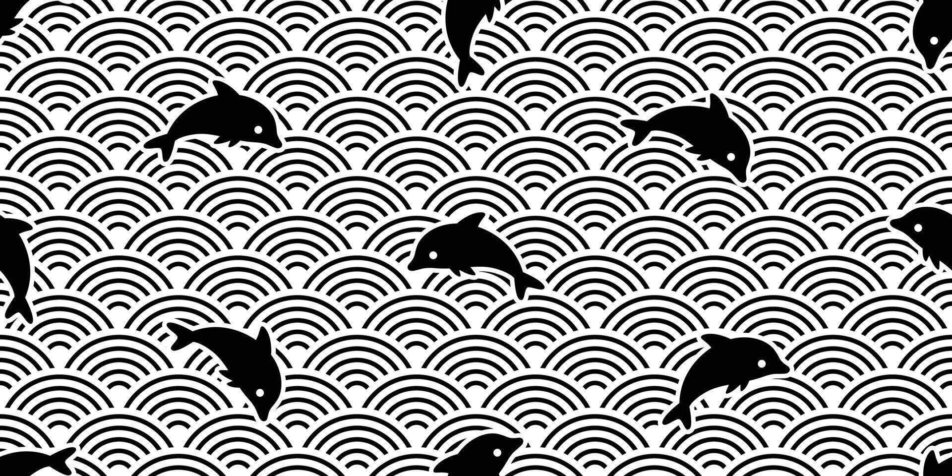 vis naadloos patroon dolfijn vector tonijn Japan Golf haai Zalm tekening icoon tekenfilm oceaan zee sjaal geïsoleerd herhaling behang tegel achtergrond illustratie ontwerp