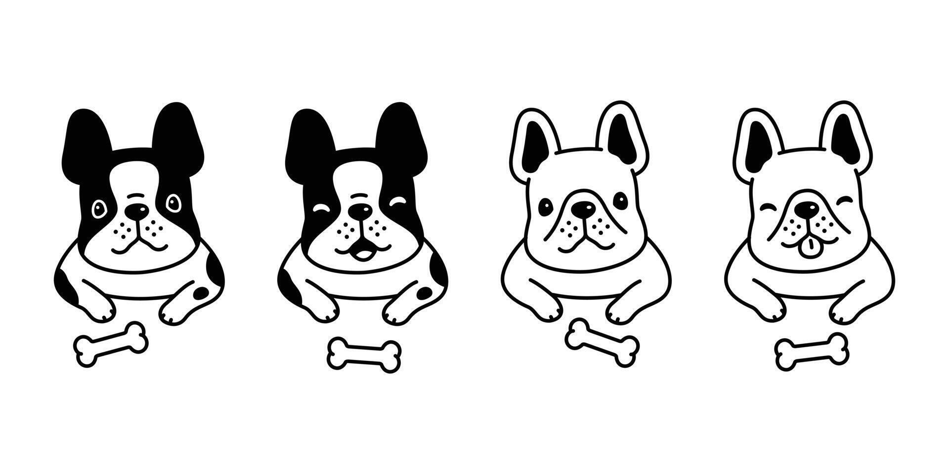 hond vector Frans bulldog icoon gezicht hoofd huisdier puppy tekenfilm karakter symbool tekening dier illustratie ontwerp