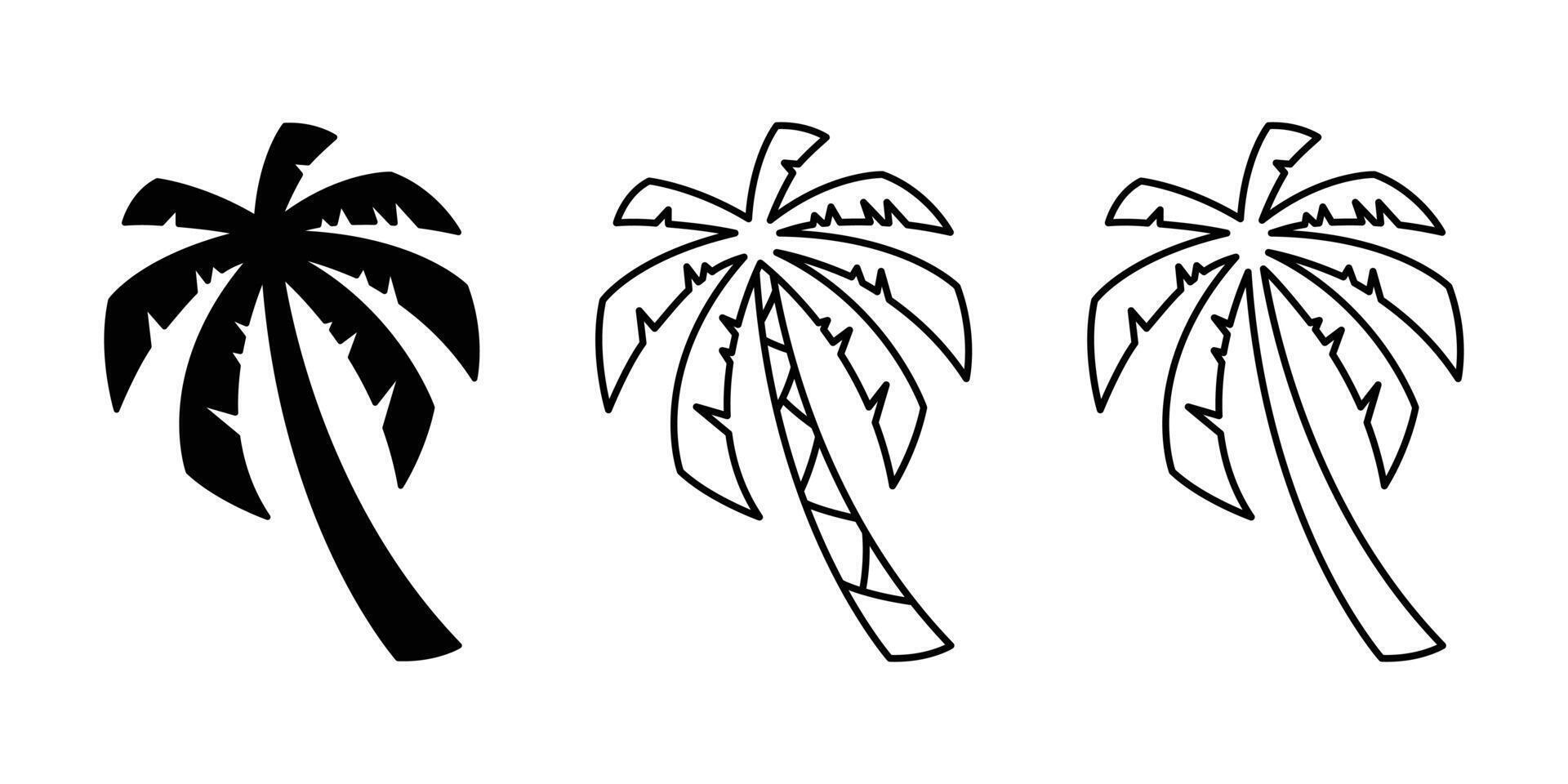 palm boom icoon kokosnoot boom vector logo symbool teken tropisch zomer strand tekenfilm karakter illustratie ontwerp