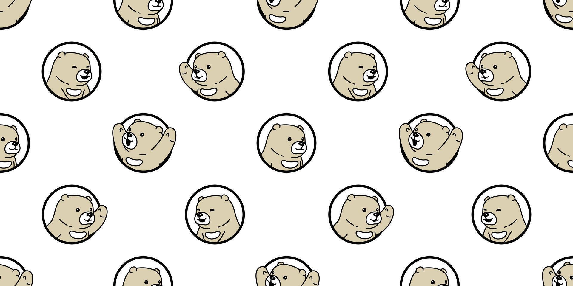 beer naadloos patroon polair beer vector gat venster sjaal geïsoleerd tekenfilm herhaling behang tegel achtergrond tekening illustratie ontwerp
