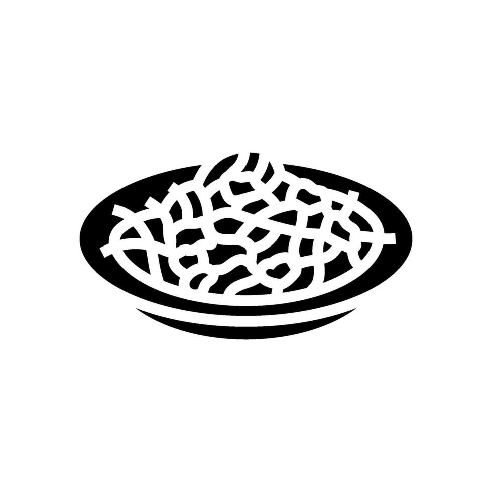 som tum salade Thais keuken glyph icoon vector illustratie