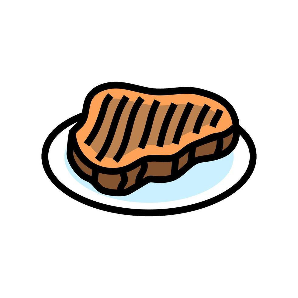 tonijn steak zee keuken kleur icoon vector illustratie