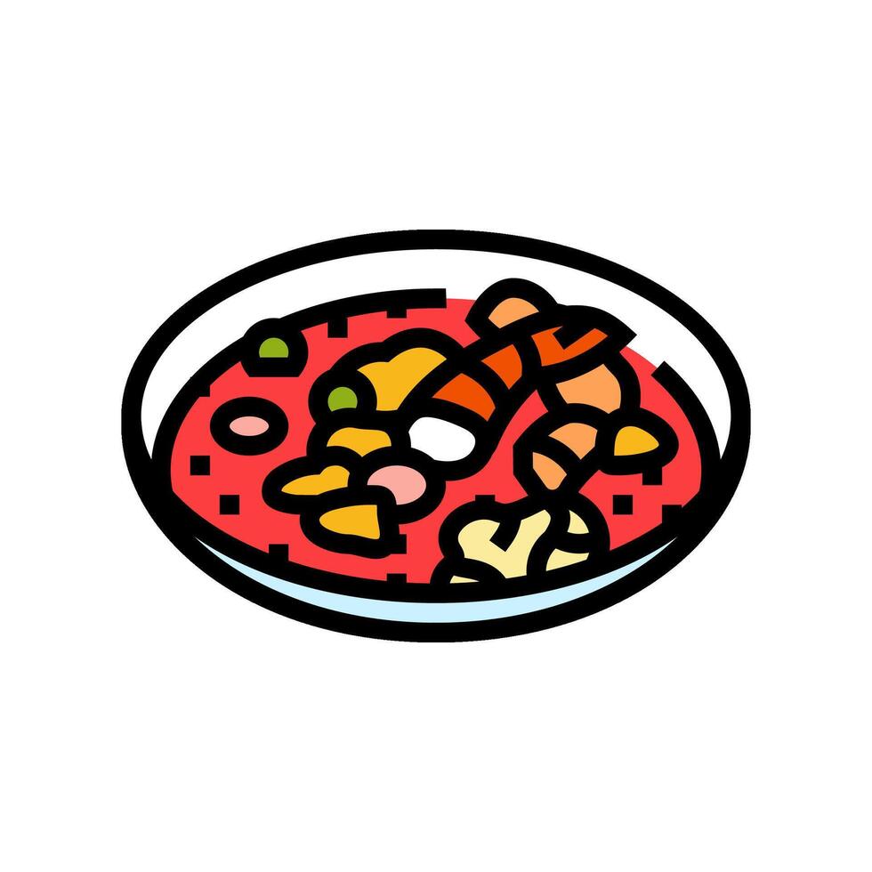 vis stoofpot zee keuken kleur icoon vector illustratie