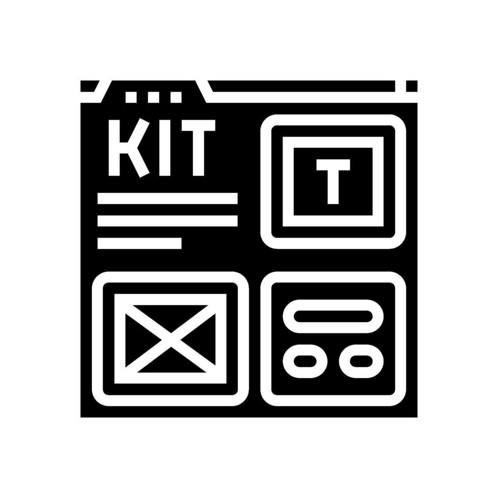 ui uitrusting ux ontwerp glyph icoon vector illustratie