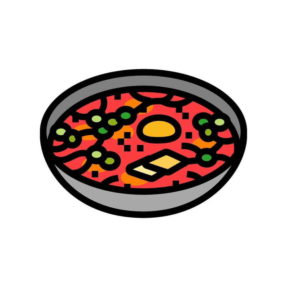 sundubu jjigae Koreaans keuken kleur icoon vector illustratie