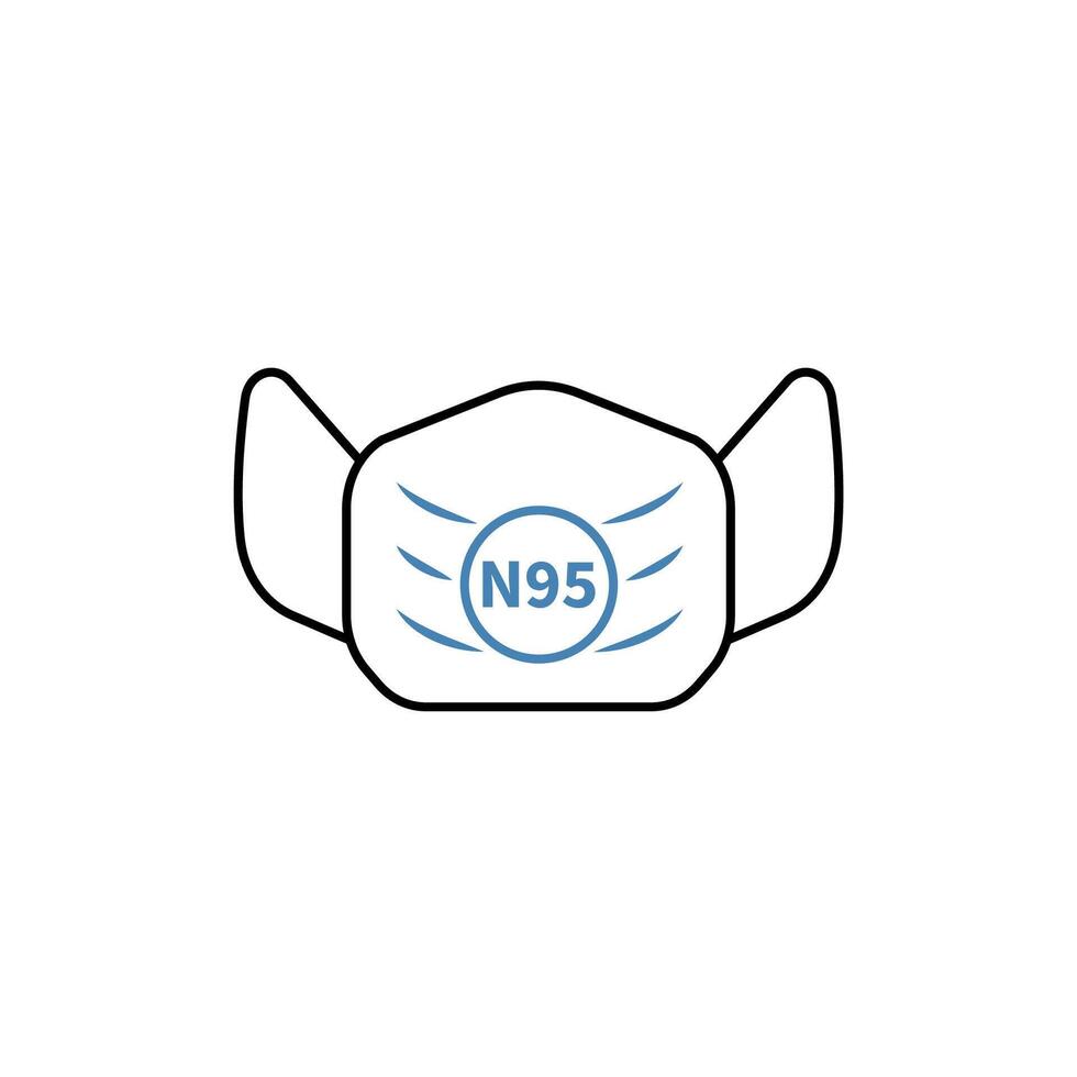 masker n95 concept lijn icoon. gemakkelijk element illustratie. masker n95 concept schets symbool ontwerp. vector