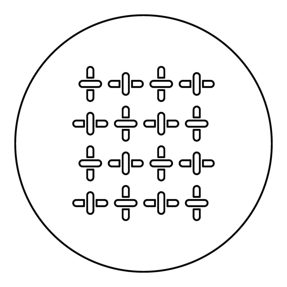 textiel kleding stof linnen structuur geweven icoon in cirkel ronde zwart kleur vector illustratie beeld schets contour lijn dun stijl