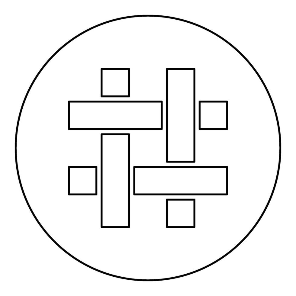 textiel kleding stof linnen structuur geweven icoon in cirkel ronde zwart kleur vector illustratie beeld schets contour lijn dun stijl