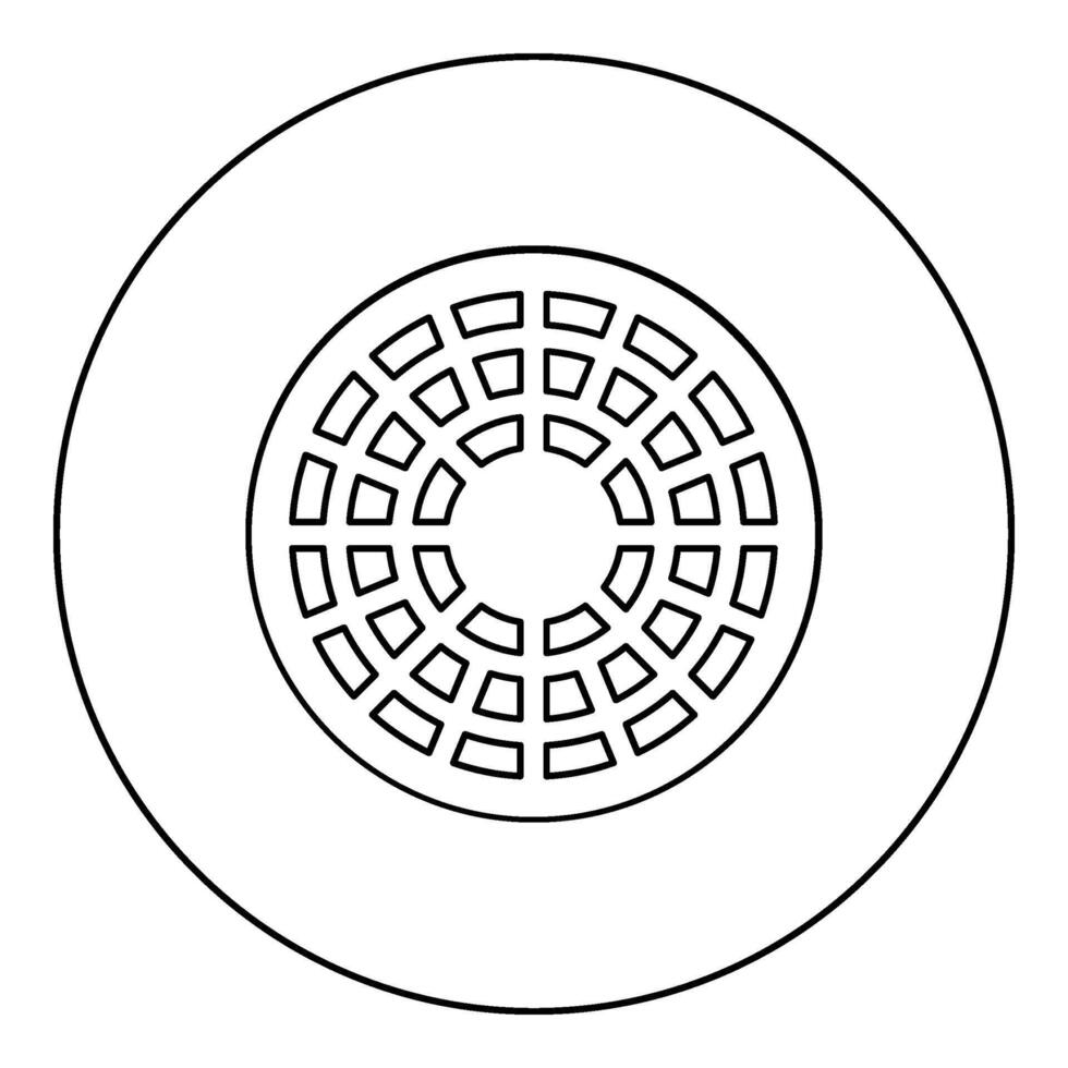 riool broeden mangat Hoes icoon in cirkel ronde zwart kleur vector illustratie beeld schets contour lijn dun stijl