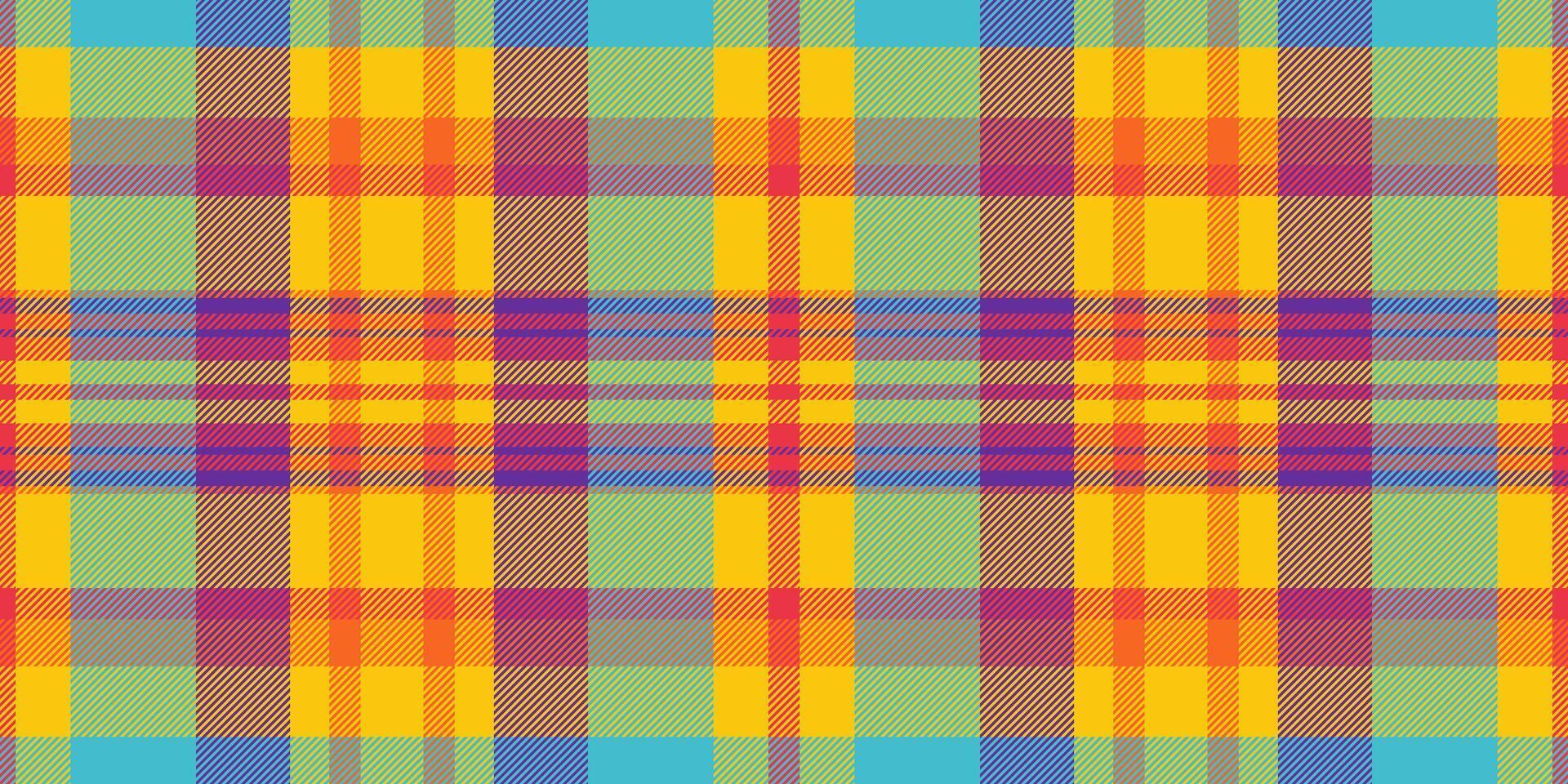 Brittannië patroon textiel textuur, individualiteit naadloos controleren achtergrond. grootte plaid kleding stof vector Schotse ruit in helder en cyaan kleuren.