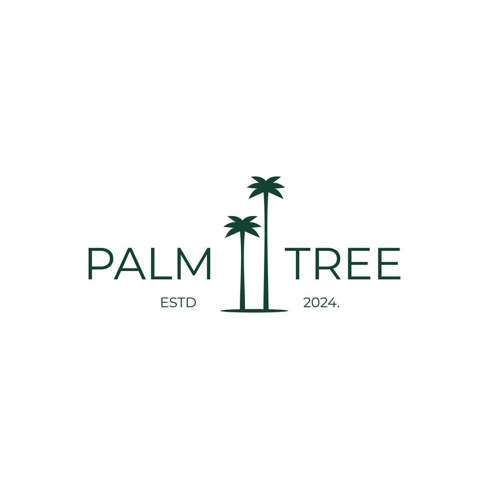 gemakkelijk retro palm boom logo ontwerp Aan geïsoleerd achtergrond vector