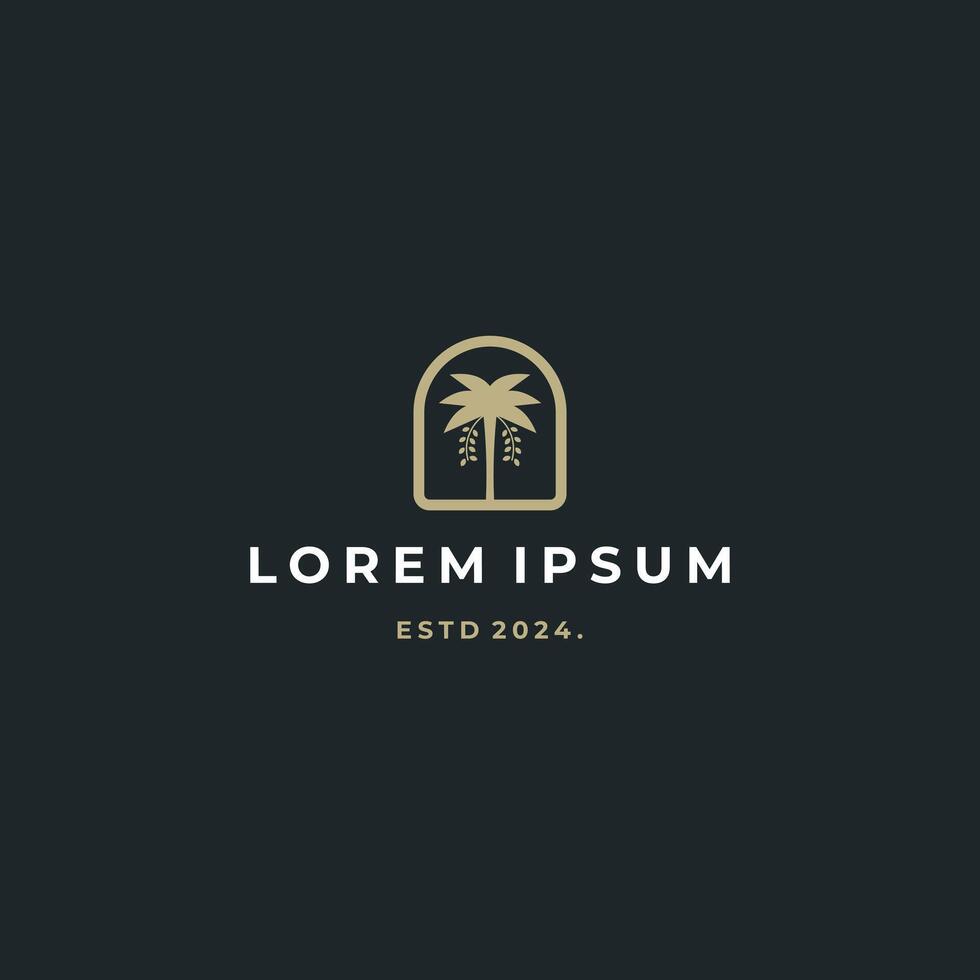 palm luxe datums logo ontwerp concept vector