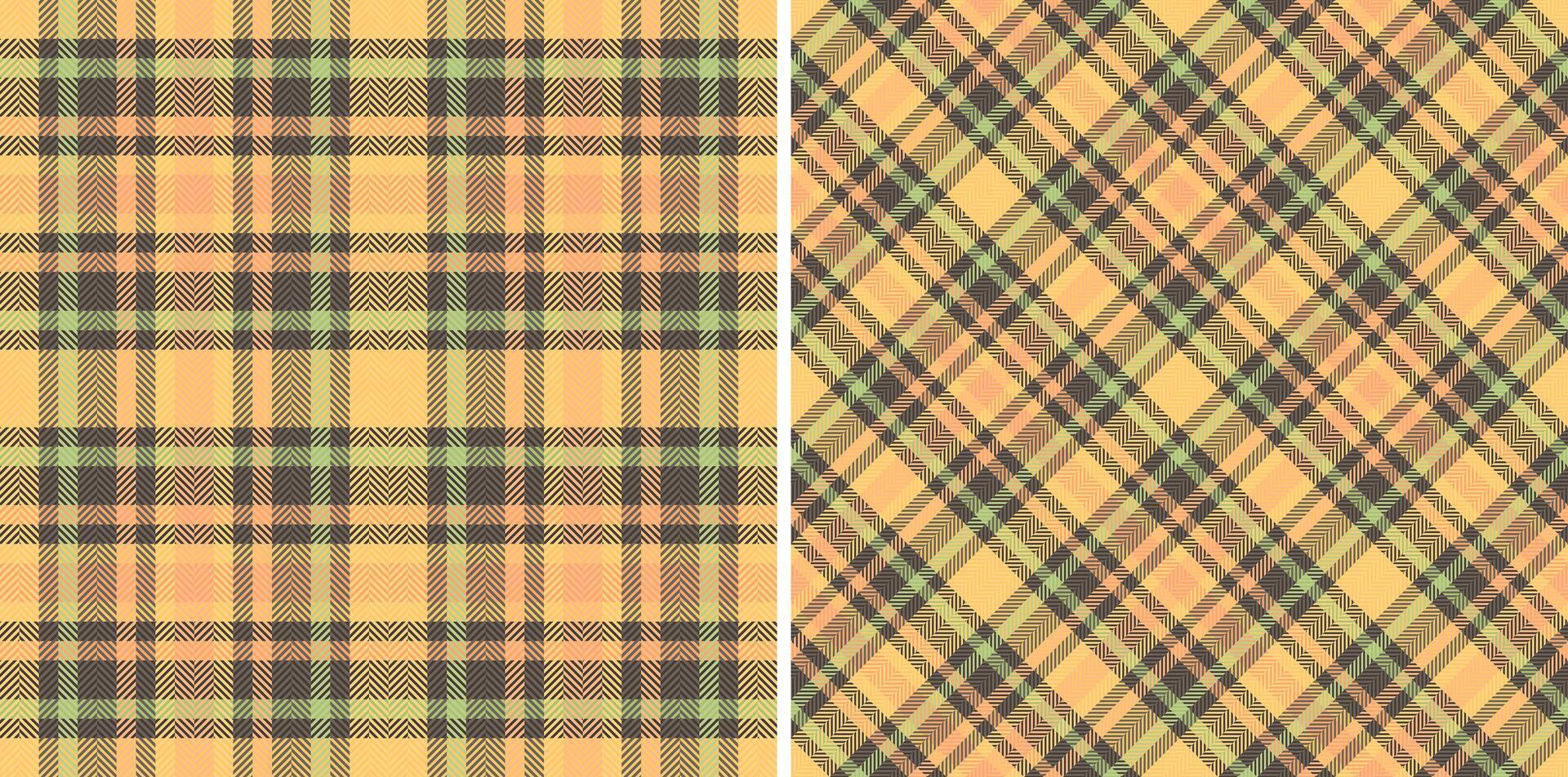 plaid textiel achtergrond van kleding stof Schotse ruit controleren met een patroon naadloos vector textuur. reeks in vallen kleuren. modieus mode benodigdheden.