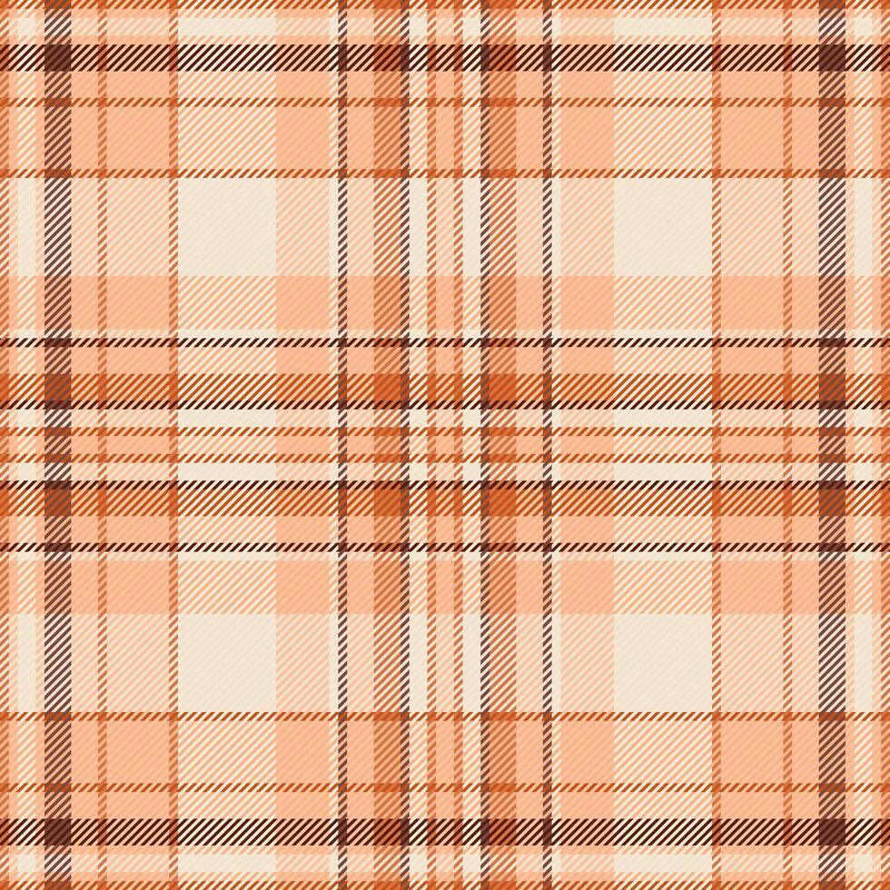 voorjaar vector patroon naadloos, Chanoeka plaid kleding stof controleren. vervaagd structuur achtergrond Schotse ruit textiel in oranje en licht kleuren.