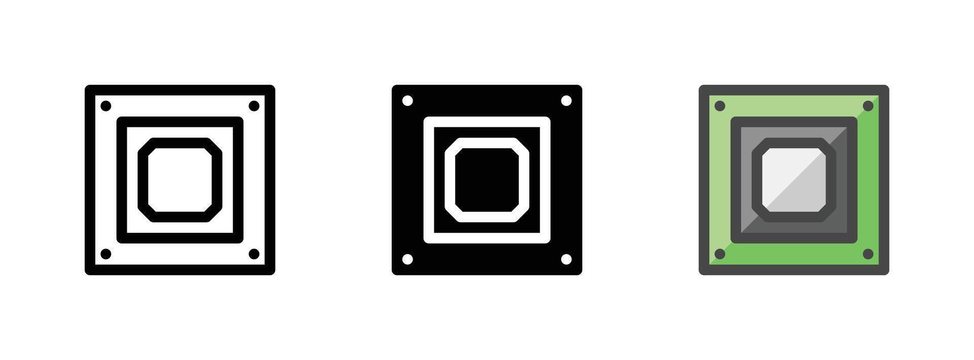 multipurpose chipset vector icoon in schets, glyph, gevulde schets stijl