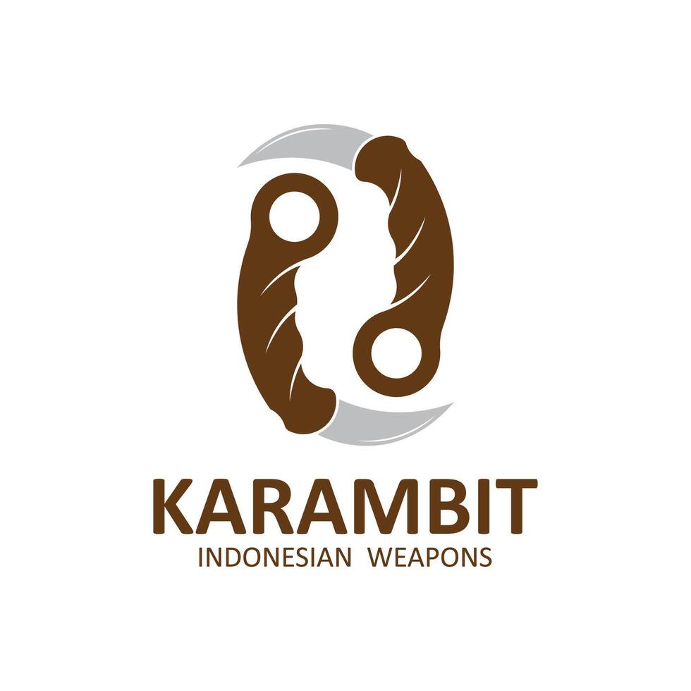 karambit mes vector logo, Indonesisch traditioneel wapens