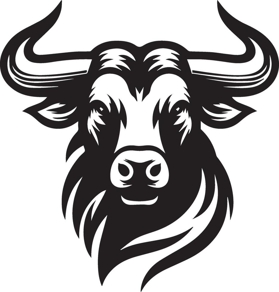 boos stier hoofd logo vector illustratie ontwerp. stier hoofd mascotte. buffel logo