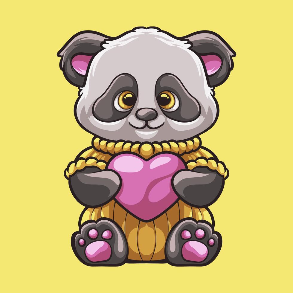 panda liefde mascotte Super goed illustratie voor uw branding bedrijf vector