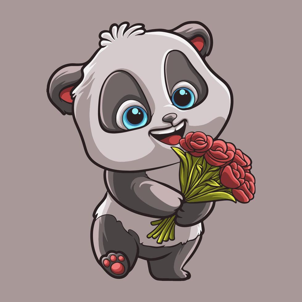 panda liefde mascotte Super goed illustratie voor uw branding bedrijf vector