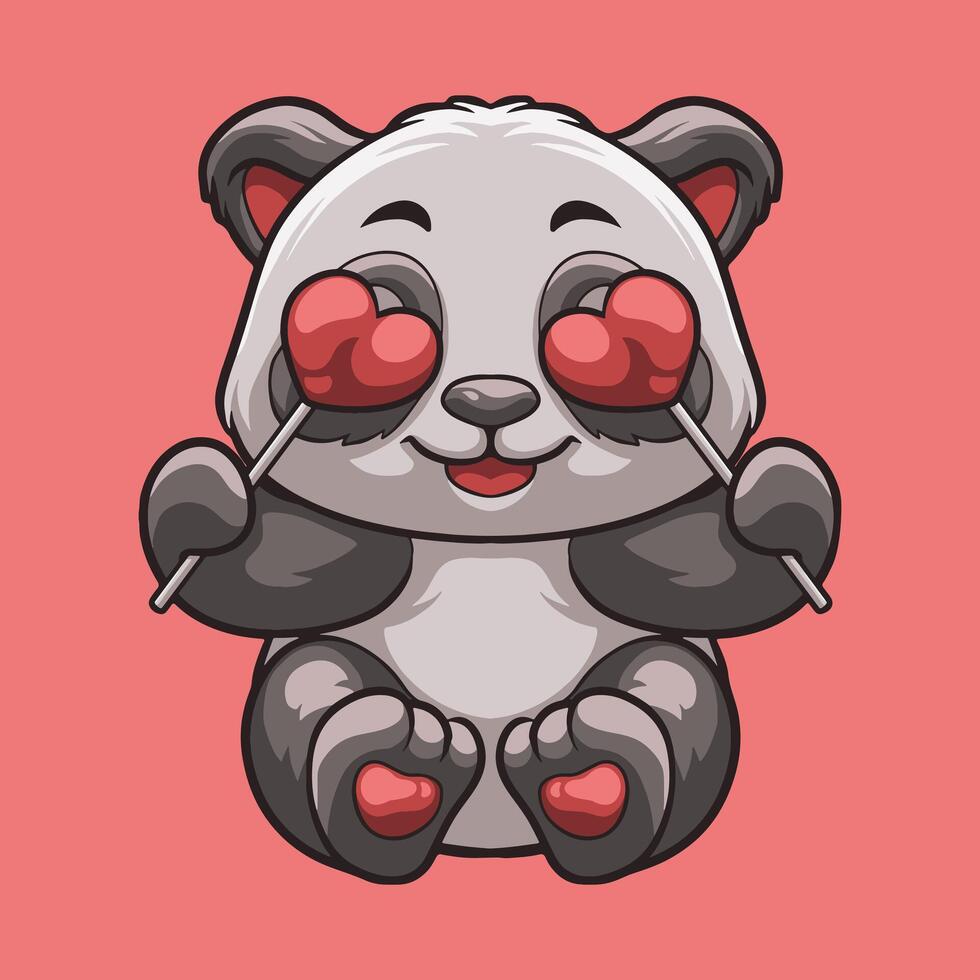 panda liefde mascotte Super goed illustratie voor uw branding bedrijf vector