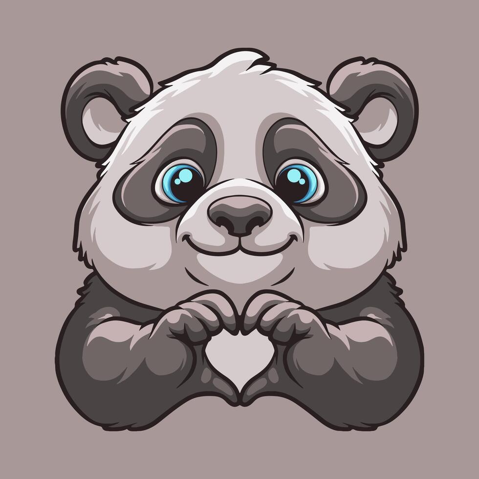 panda liefde mascotte Super goed illustratie voor uw branding bedrijf vector