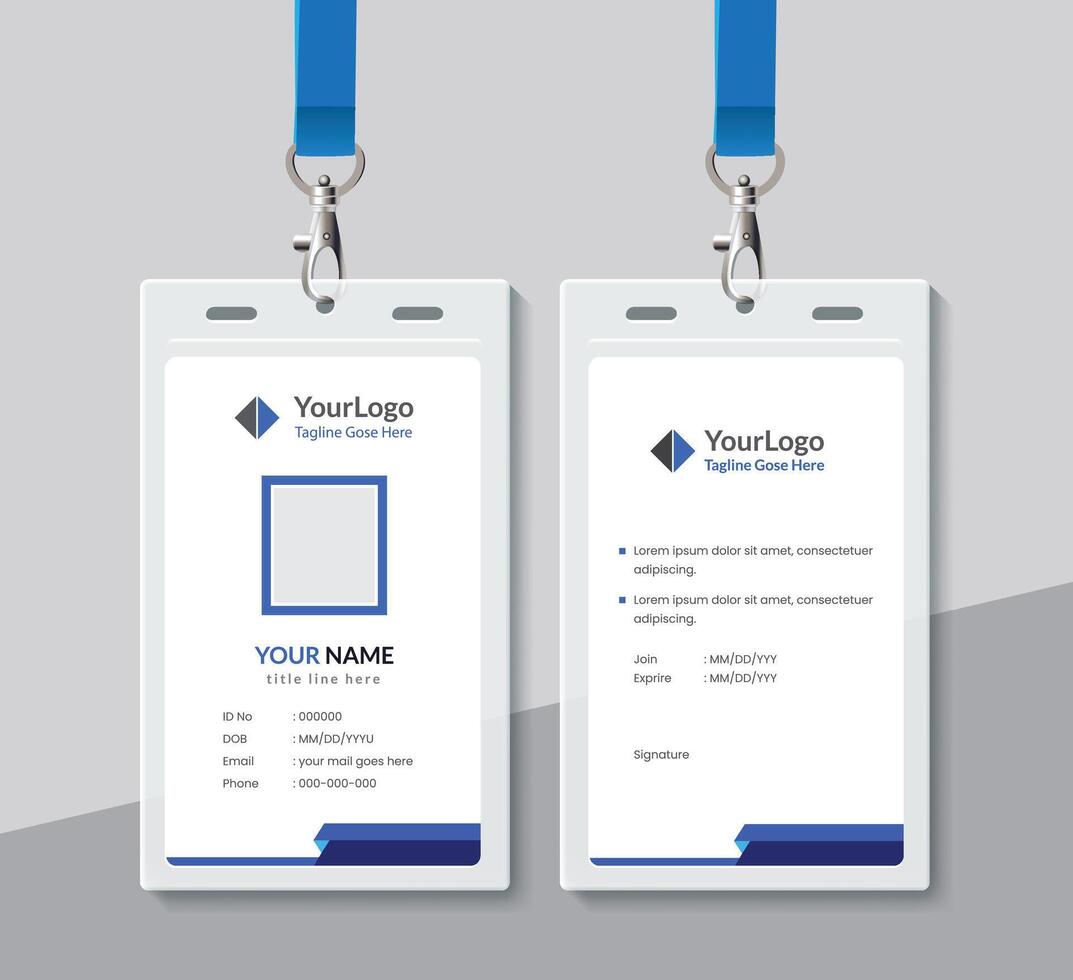 modern en minimalistische ID kaart kaart sjabloon, creatief ID kaart kaart ontwerp voor uw bedrijf vector
