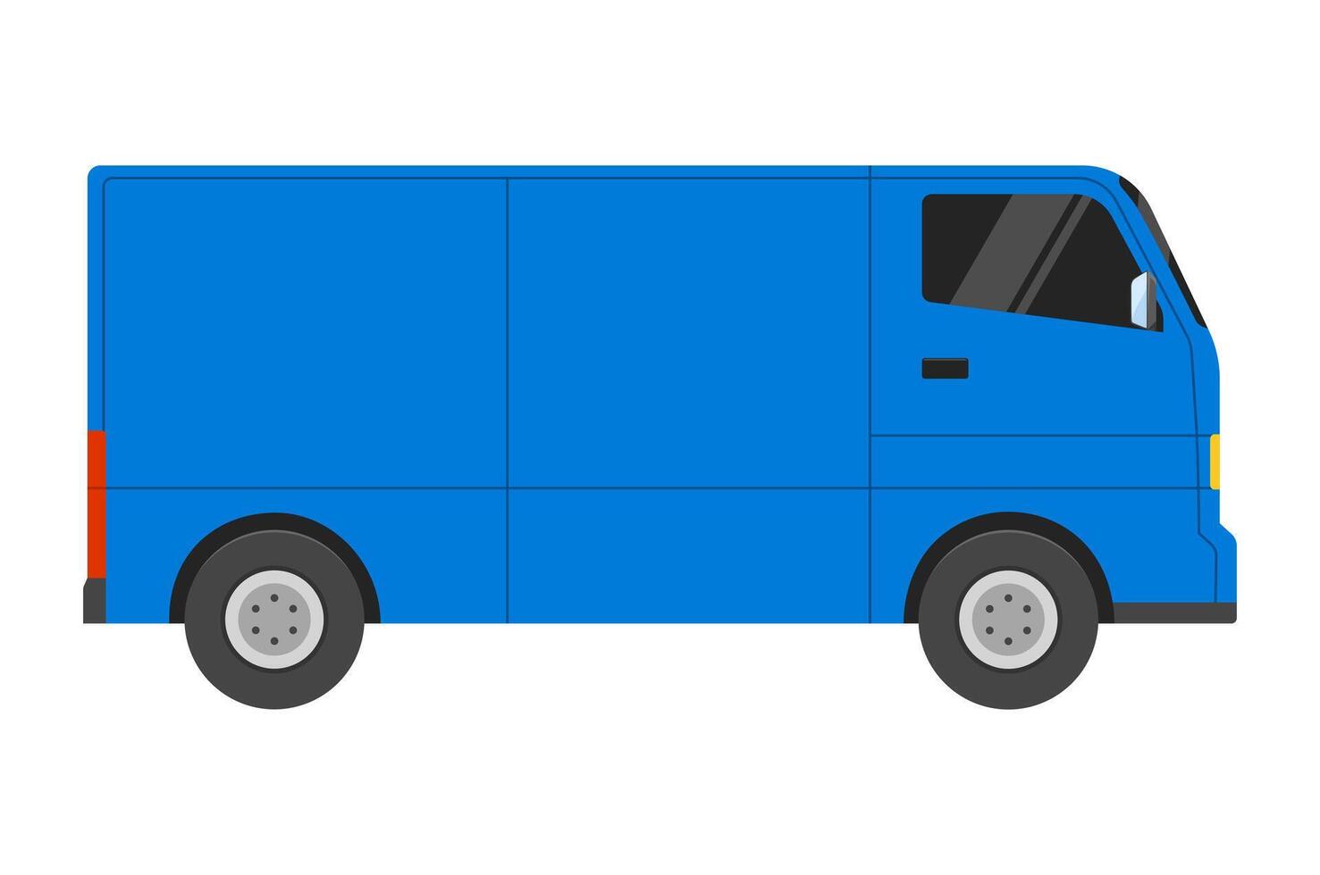 blauw reclame voertuig, levering vrachtwagen. geïsoleerd Aan een wit achtergrond. vector