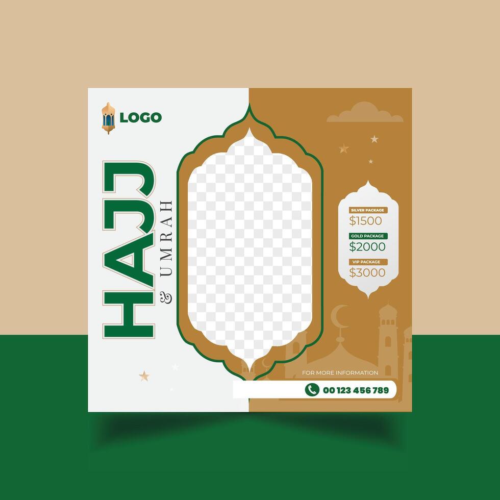 hadj en umrah folder hadj sjabloon ontwerp hadj sociaal media post sjabloon vector