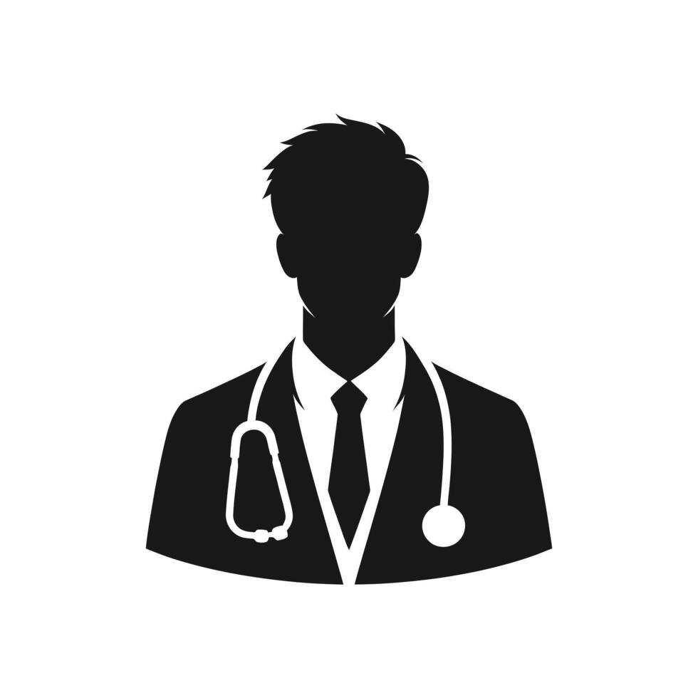 silhouet van succes vector illustratie kunst met mannetje dokter