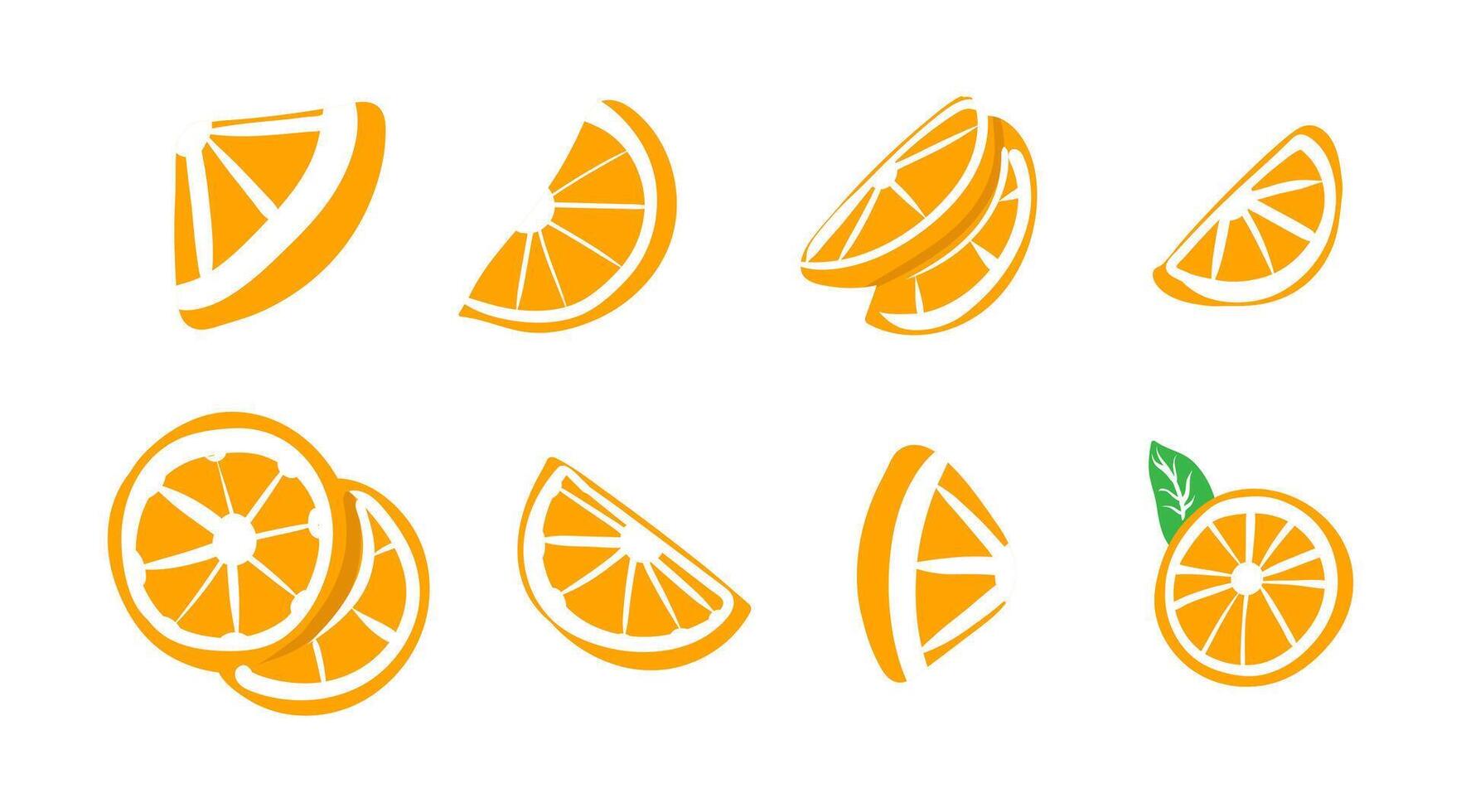 verzameling van vector illustraties van oranje fruit