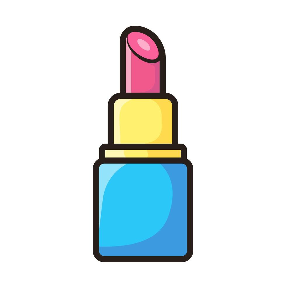 roze tekenfilm lippenstift. decoratief cosmetica. vector illustratie in vlak stijl